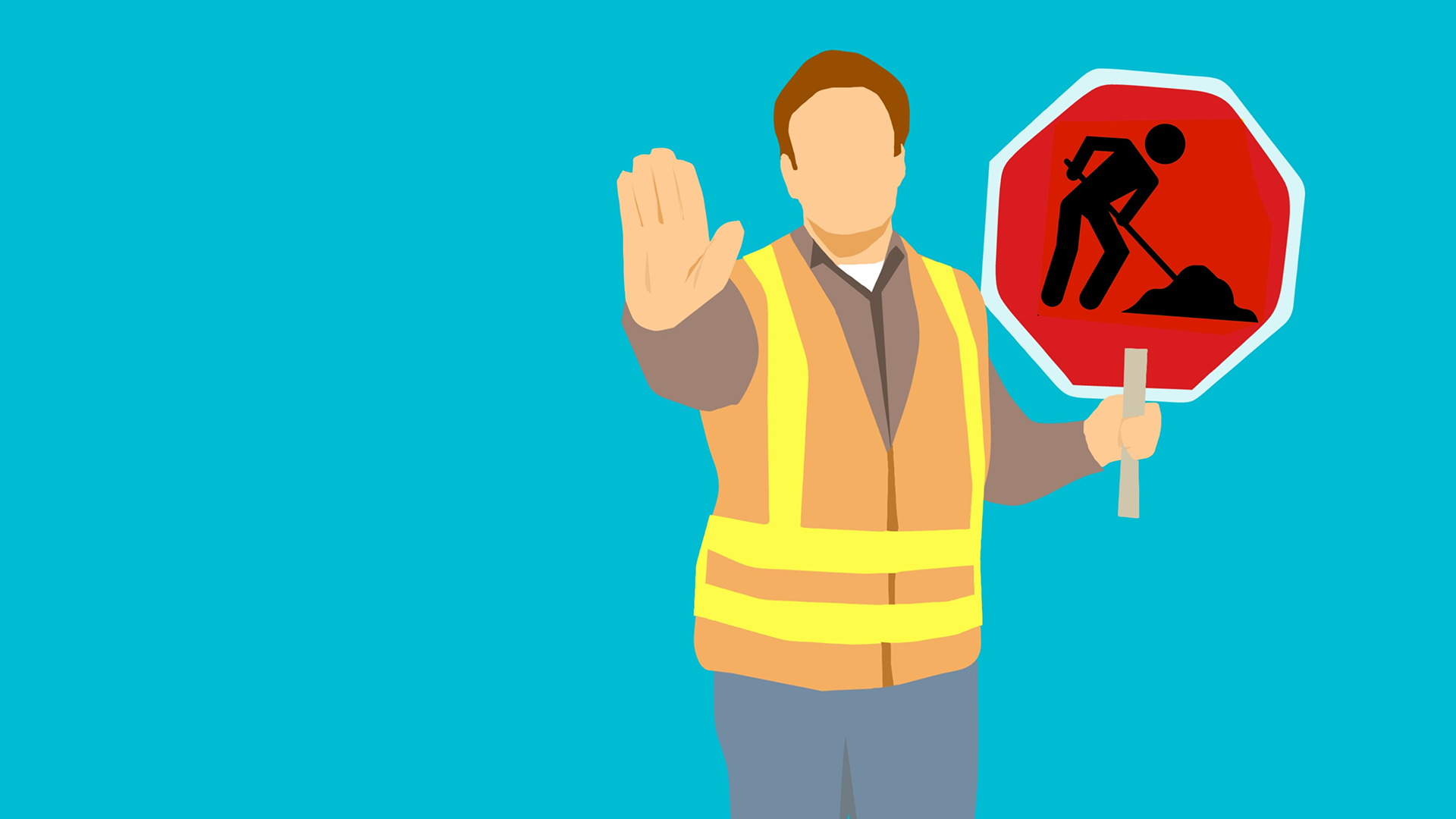 Construction Workzone Safety Flagger